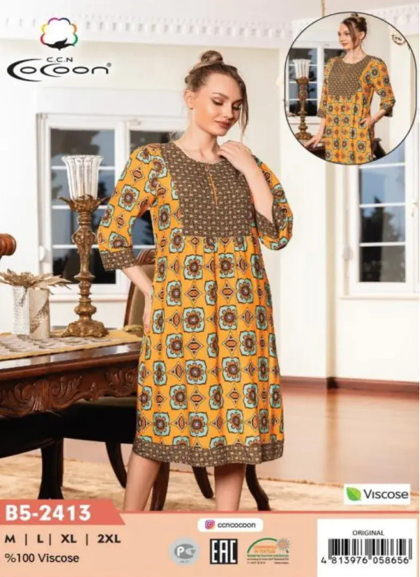 CCNB5-2413_ORI Viscose Dress (M+L+XL+2XL) — factory-direct from Turkey