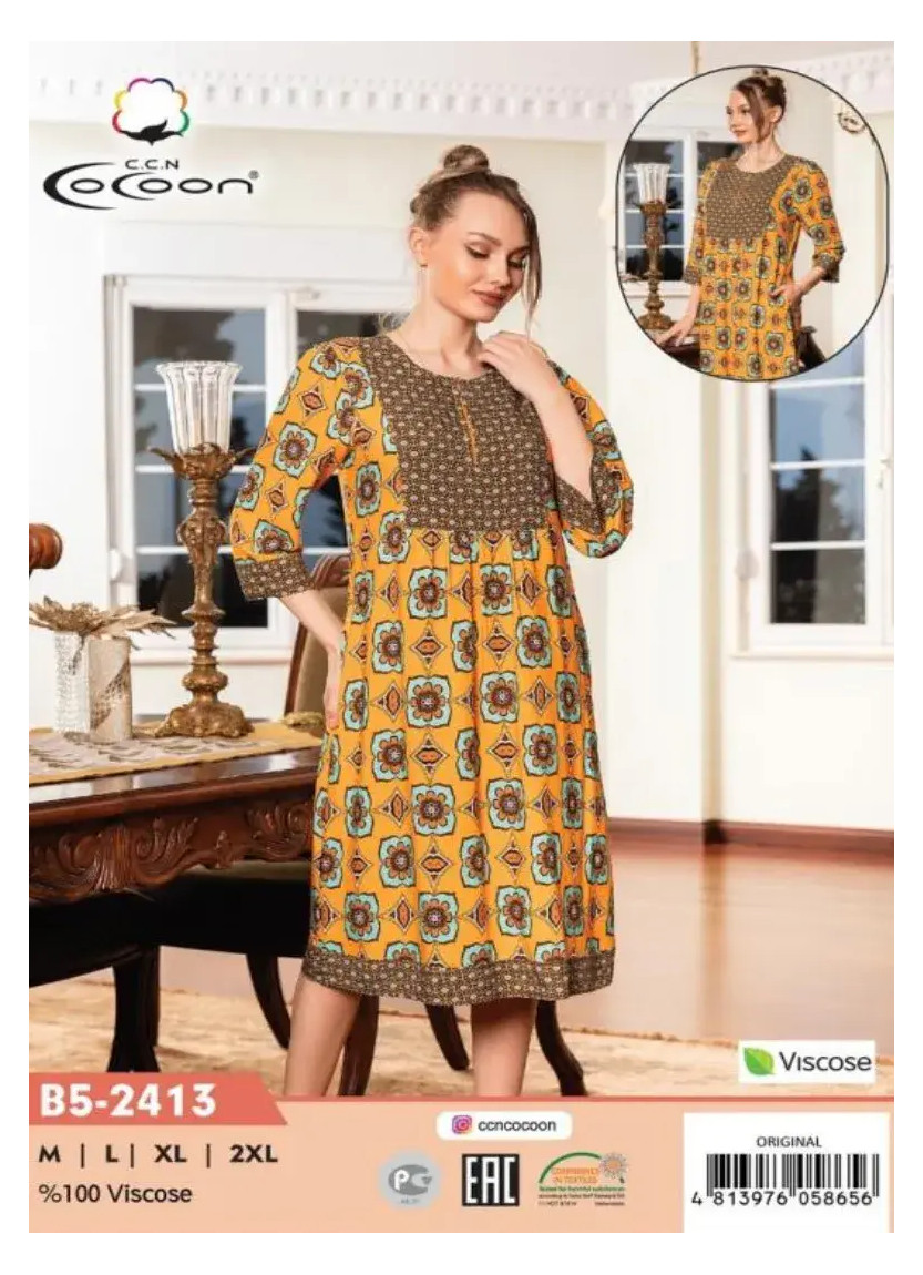 CCNB5-2413_ORI Viscose Dress (M+L+XL+2XL) — factory-direct from Turkey