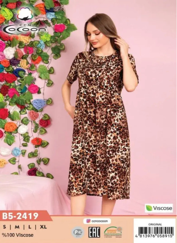 CCNB5-2419_ORI Viscose Dress (S+M+L+XL) — direct Turkish factory supply