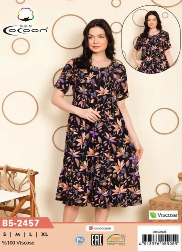 CCNB5-2457_ORI Viscose Dress (S+M+L+XL) — factory-direct from Turkey