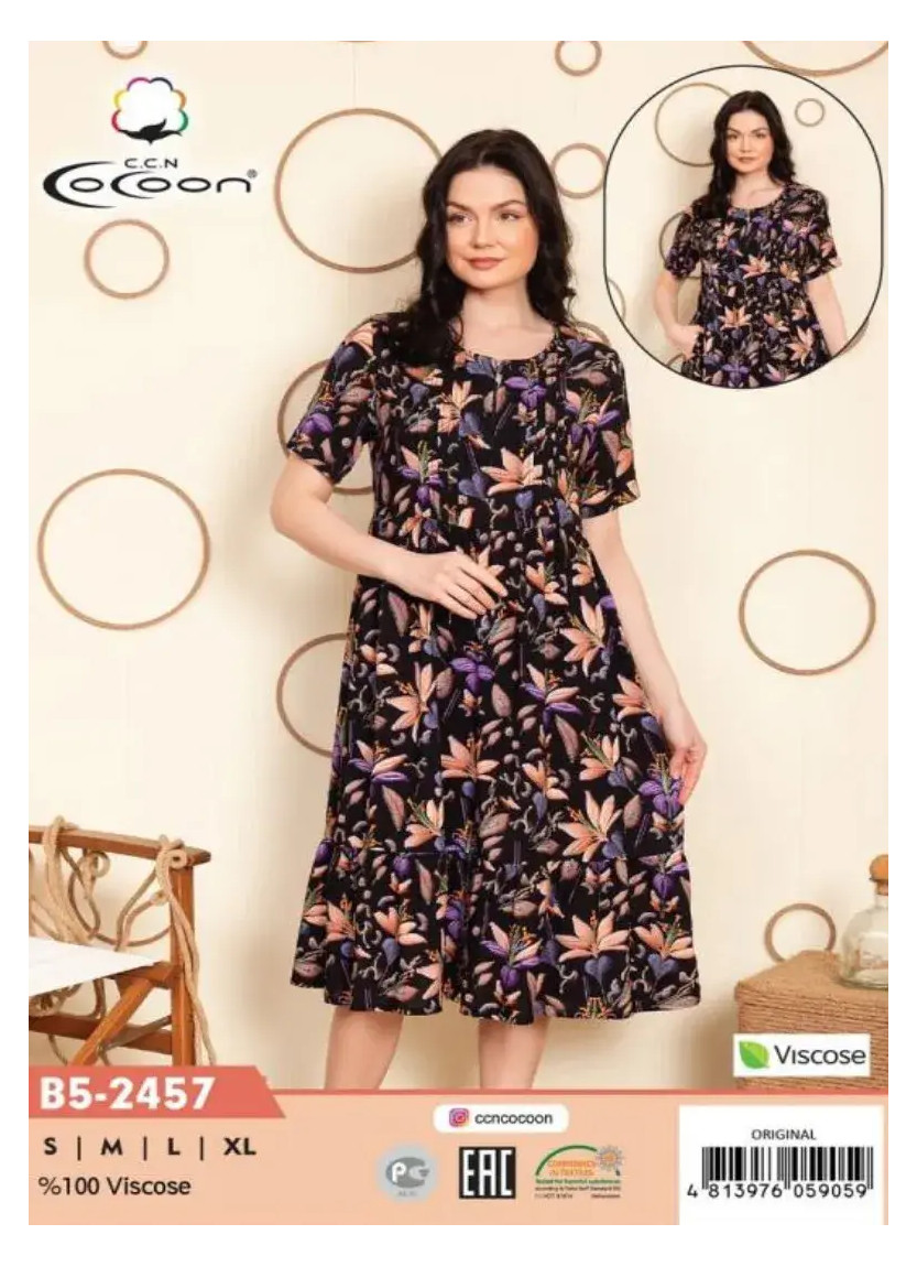CCNB5-2457_ORI Viscose Dress (S+M+L+XL) — factory-direct from Turkey