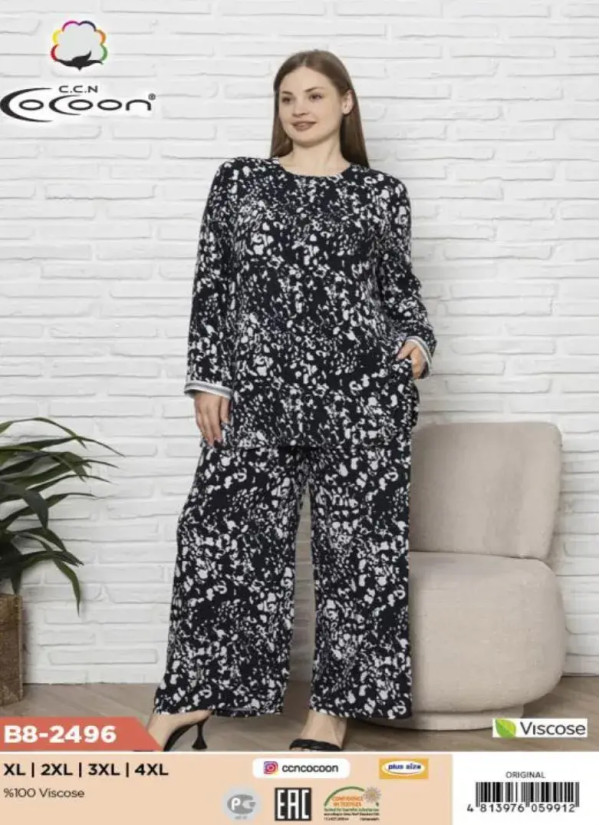 Комплект (пижама) Вискоза XL+2XL+3XL+4XL COCOON CCNB8-2496_ORI — оптом для магазинов и бутиков