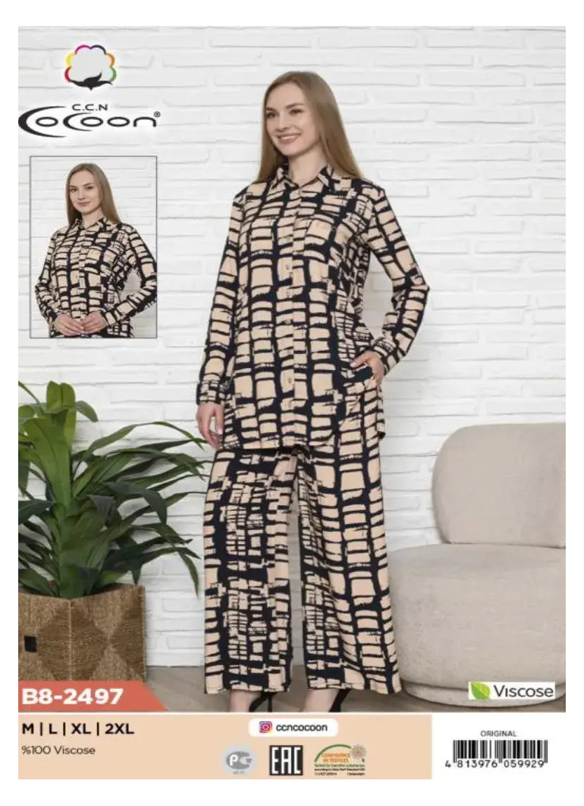 Комплект (пижама) Вискоза M+L+XL+2XL COCOON CCNB8-2497_ORI — купить оптом из Турции