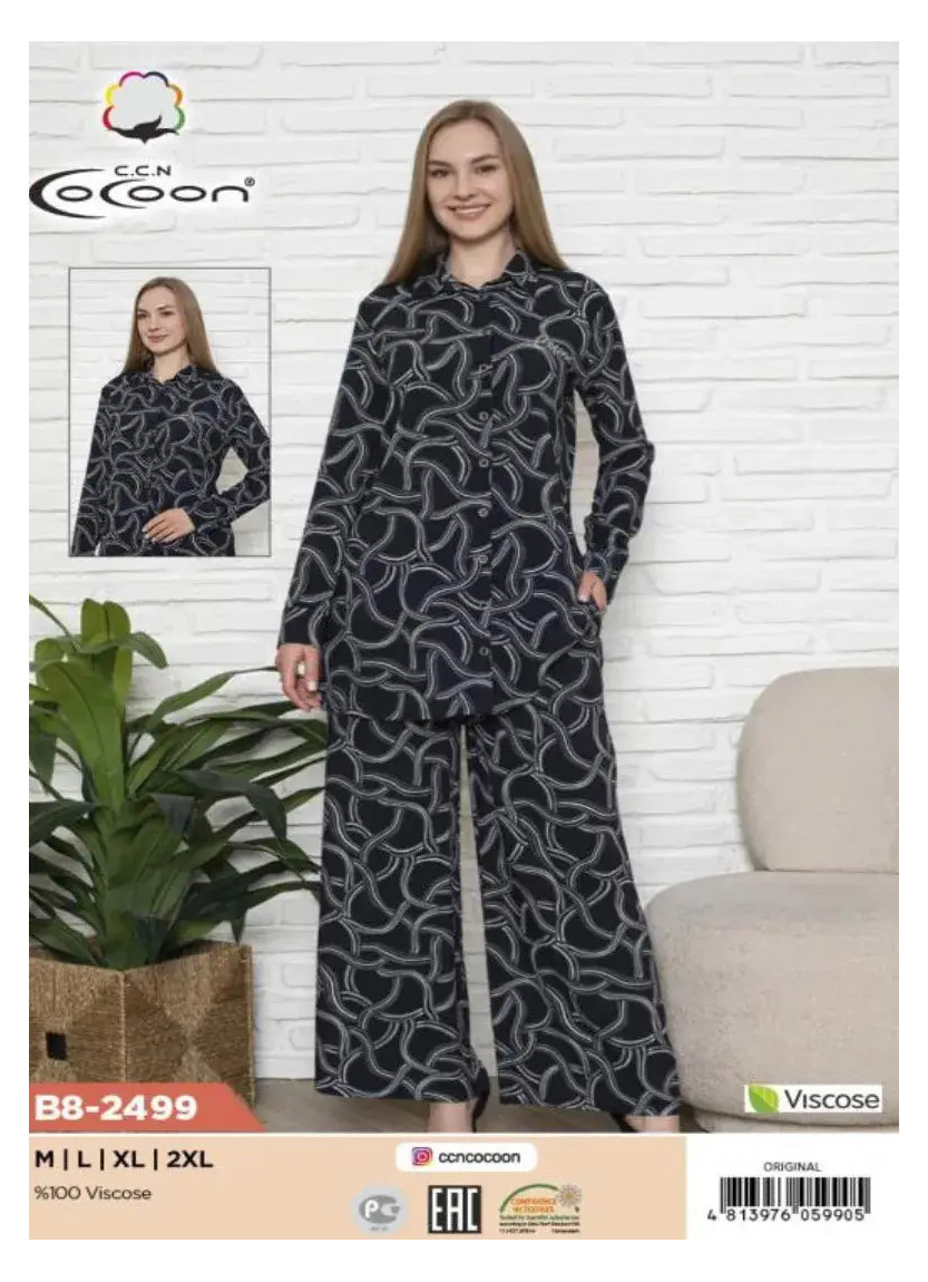 Комплект (пижама) Вискоза M+L+XL+2XL COCOON CCNB8-2499_ORI — оптовая поставка из Турции