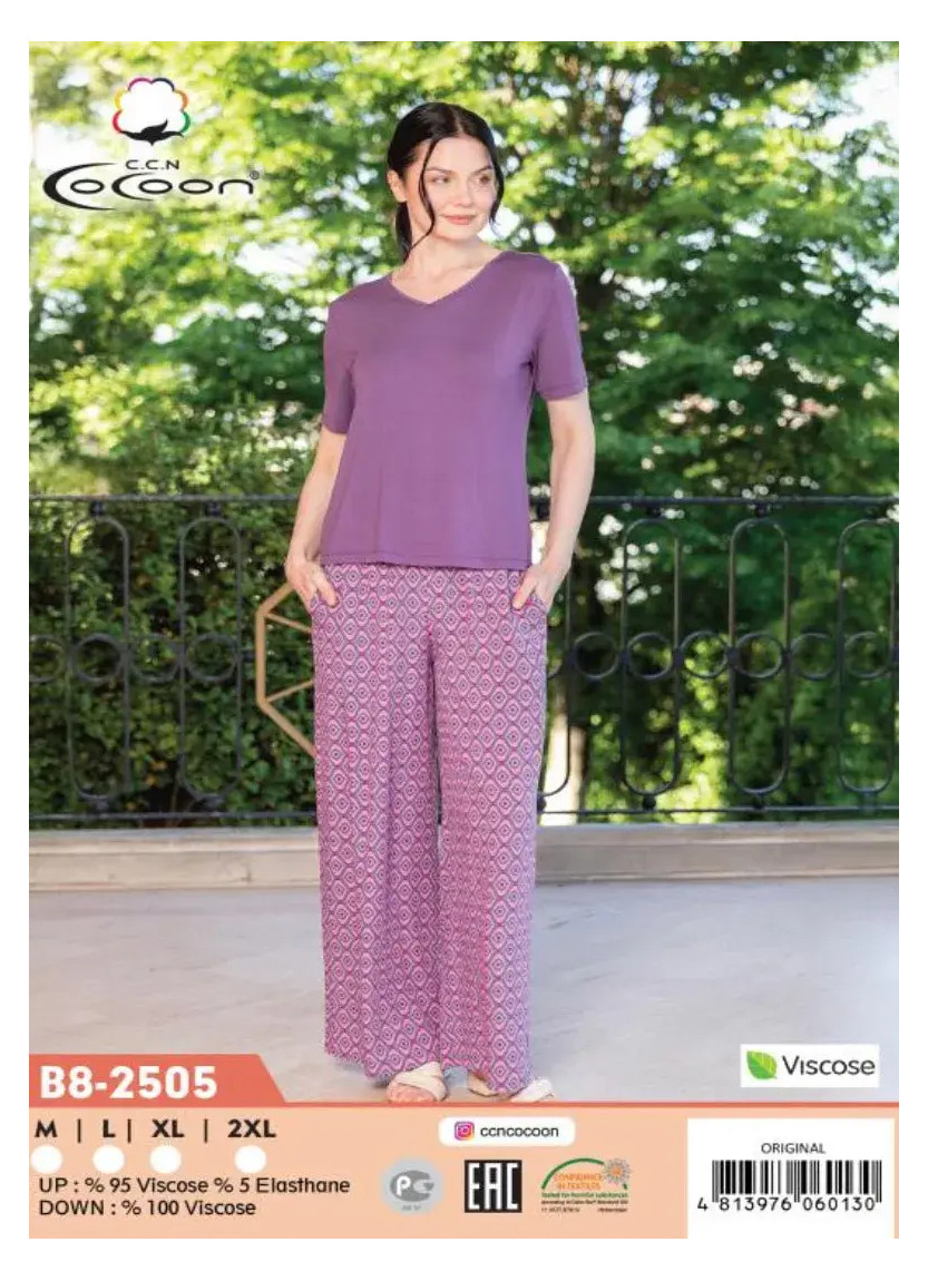 Комплект (топ + брюки) Вискоза M+L+XL+2XL COCOON CCNB8-2505_ORI — купить оптом из Турции