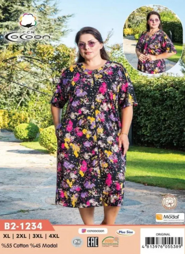 CCNB2-1234_ORI Women's Robe (XL+2XL+3XL+4XL) — factory-direct from Turkey