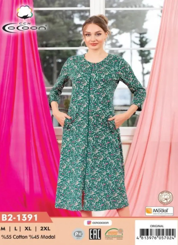 CCNB2-1391_ORI Women's Robe (M+L+XL+2XL) — Turkish textile wholesale