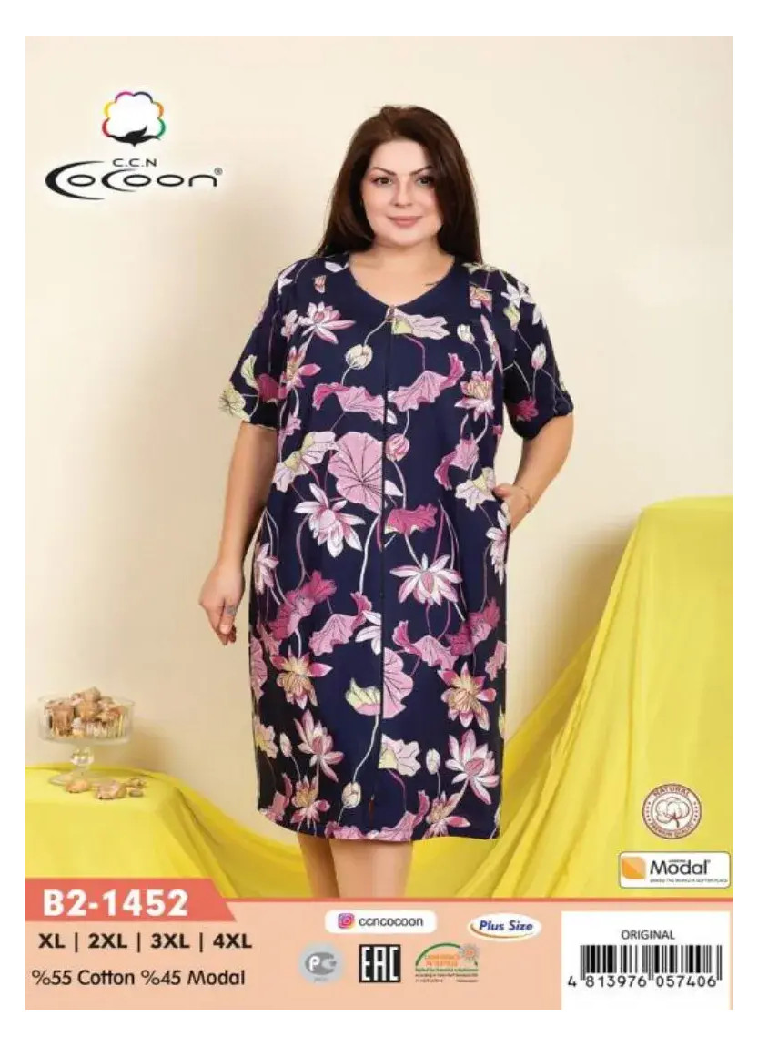 CCNB2-1452_ORI Women's Robe (XL+2XL+3XL+4XL) — direct Turkish factory supply