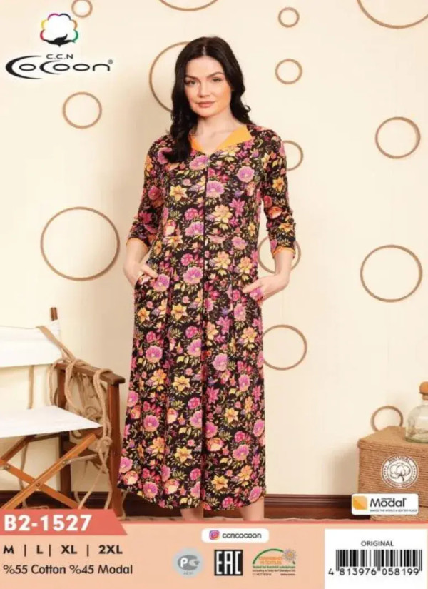 CCNB2-1527_ORI Women's Robe (M+L+XL+2XL) — factory-direct from Turkey