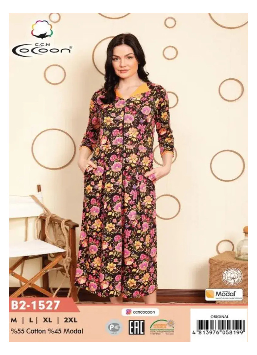 CCNB2-1527_ORI Women's Robe (M+L+XL+2XL) — factory-direct from Turkey