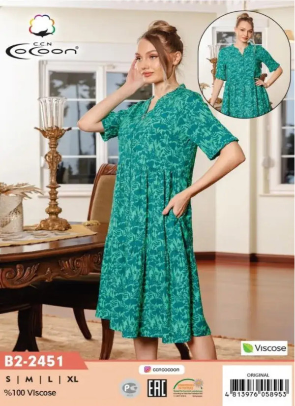 CCNB2-2451_ORI Viscose Dress (S+M+L+XL) — factory-direct from Turkey