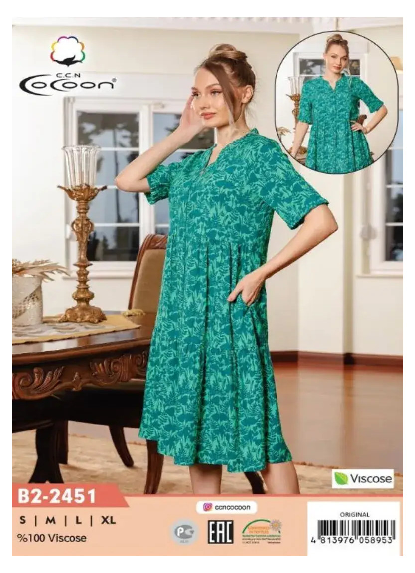 CCNB2-2451_ORI Viscose Dress (S+M+L+XL) — factory-direct from Turkey