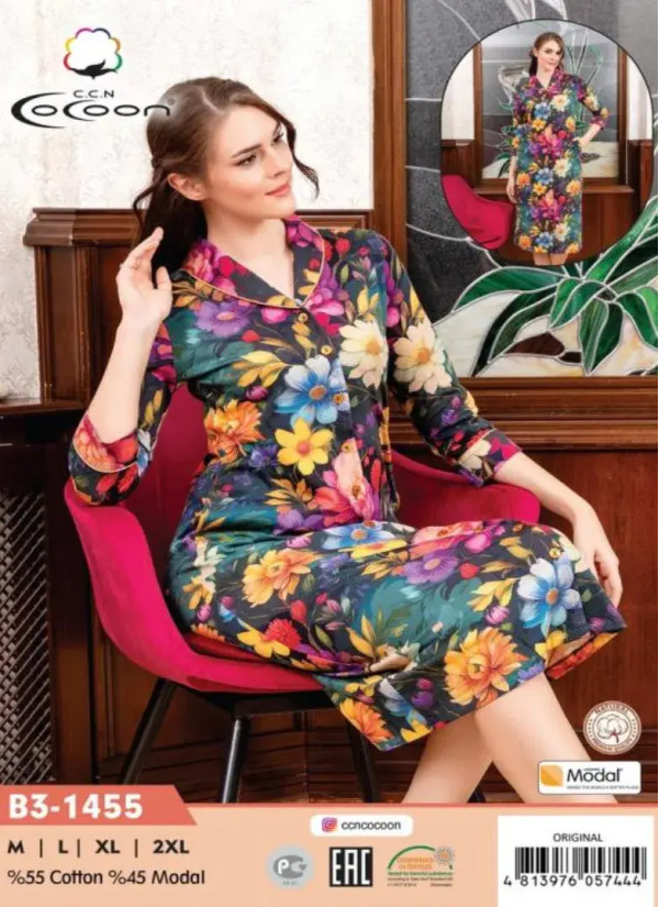 CCNB3-1455_ORI Women's Robe (M+L+XL+2XL) — wholesale from Turkey