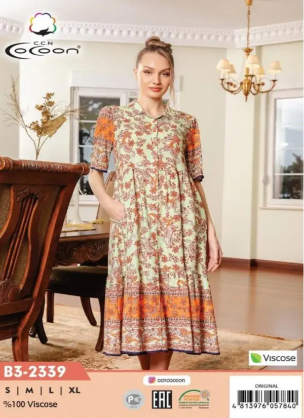 CCNB3-2339_ORI Viscose Dress (S+M+L+XL) — Turkish textile wholesale