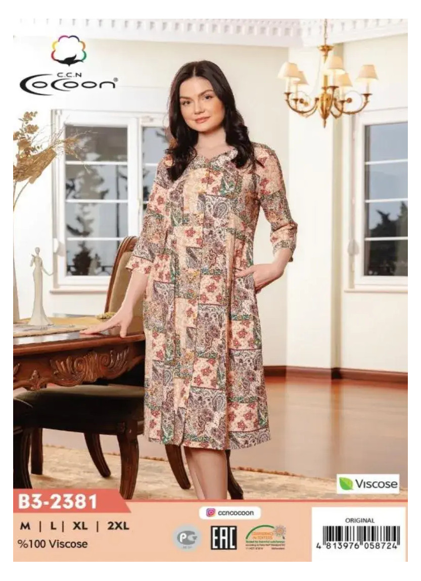 CCNB3-2381_ORI Viscose Dress (M+L+XL+2XL) — wholesale from Turkey