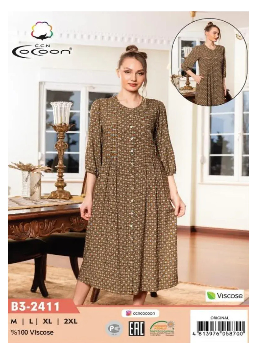 Платье M+L+XL+2XL Вискоза COCOON CCNB3-2411_ORI — оптом для магазинов и бутиков