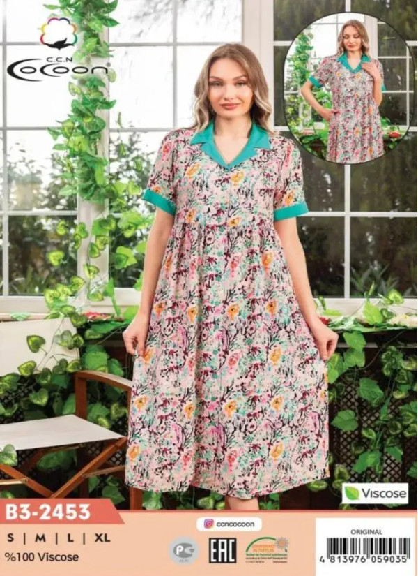 CCNB3-2453_ORI Viscose Dress (S+M+L+XL) — Turkish textile wholesale