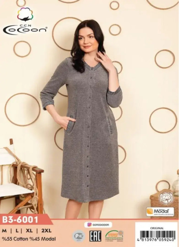 CCNB3-6001_ORI Women's Robe (M+L+XL+2XL) — factory-direct from Turkey