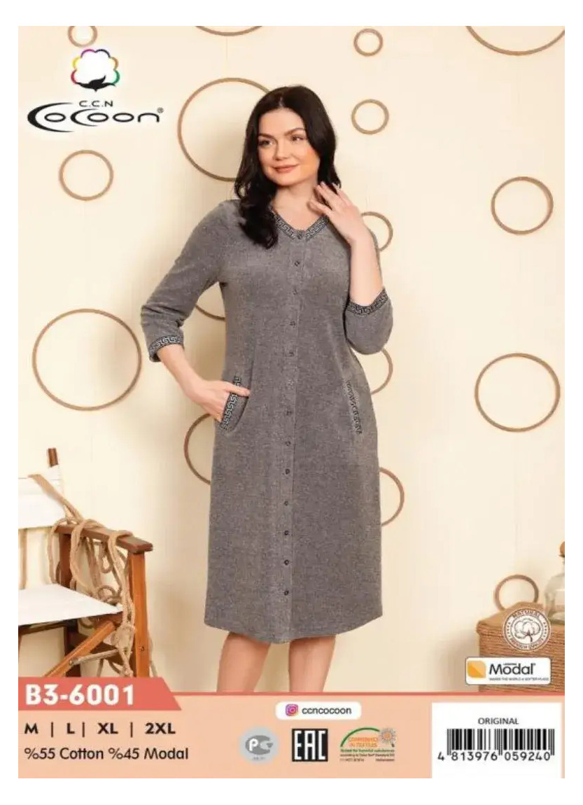 CCNB3-6001_ORI Women's Robe (M+L+XL+2XL) — factory-direct from Turkey