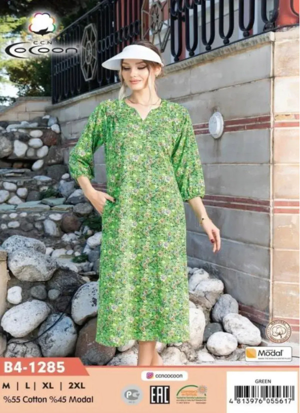 CCNB4-1285_GRN Dress (M+L+XL+2XL) — Turkish textile wholesale