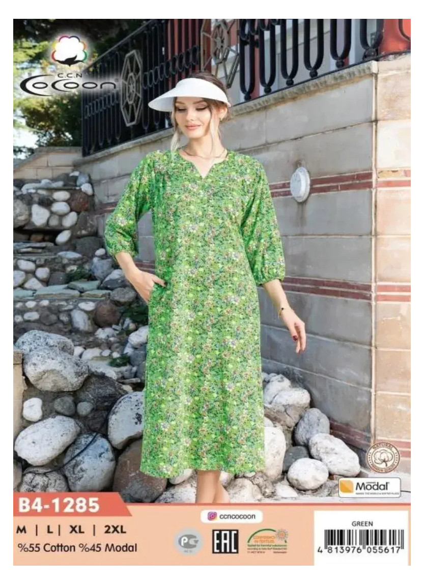 Платье M+L+XL+2XL COCOON CCNB4-1285_GRN — турецкий текстиль оптом