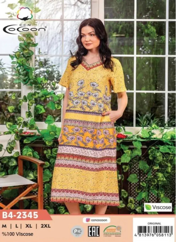 CCNB4-2345_ORI Viscose Dress (M+L+XL+2XL) — factory-direct from Turkey