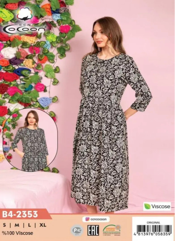 CCNB4-2353_ORI Viscose Dress (S+M+L+XL) — Turkish textile wholesale