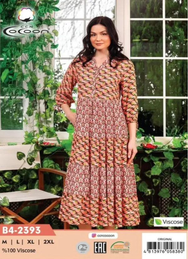 CCNB4-2393_ORI Viscose Dress (M+L+XL+2XL) — wholesale from Turkey