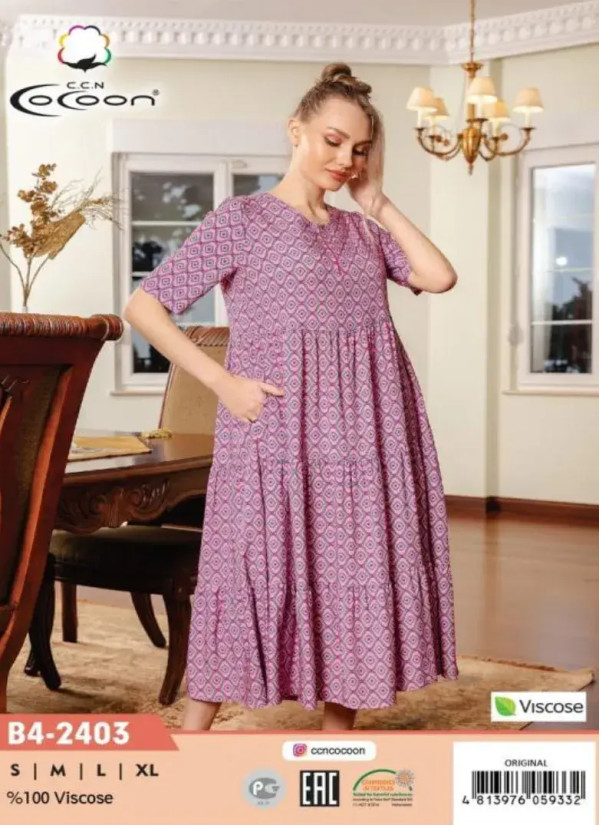 CCNB4-2403_ORI Viscose Dress (S+M+L+XL) — Turkish textile wholesale