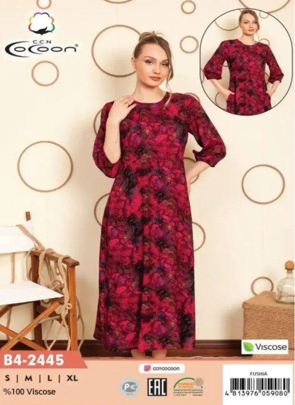 CCNB4-2445_FSY Viscose Dress (S+M+L+XL) — direct Turkish factory supply