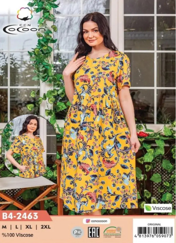 CCNB4-2463_ORI Viscose Dress (M+L+XL+2XL) — direct Turkish factory supply