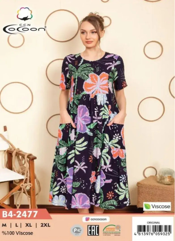 CCNB4-2477_ORI Viscose Dress (S+M+L+XL) — factory-direct from Turkey