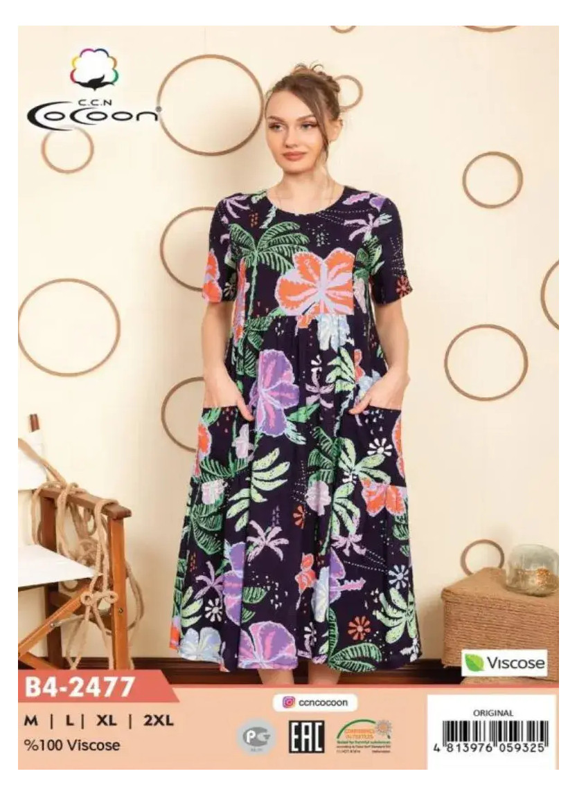 CCNB4-2477_ORI Viscose Dress (S+M+L+XL) — factory-direct from Turkey