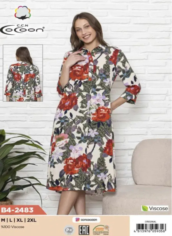 CCNB4-2483_ORI Viscose Dress (M+L+XL+2XL) — Turkish textile wholesale