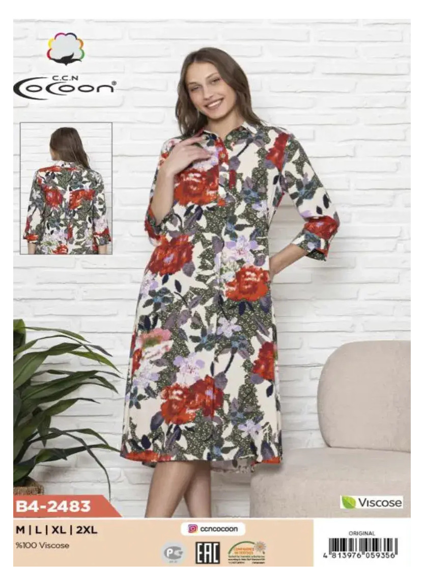 Платье M+L+XL+2XL Вискоза COCOON CCNB4-2483_ORI — турецкий текстиль оптом