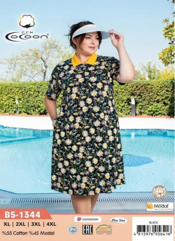 CCNB5-1344_BLA Dress (XL+2XL+3XL+4XL) — wholesale from Turkey