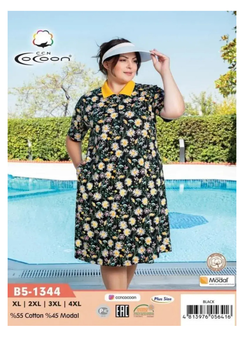CCNB5-1344_BLA Dress (XL+2XL+3XL+4XL) — wholesale from Turkey
