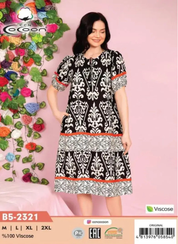 CCNB5-2321_ORI Viscose Dress (M+L+XL+2XL) — wholesale from Turkey