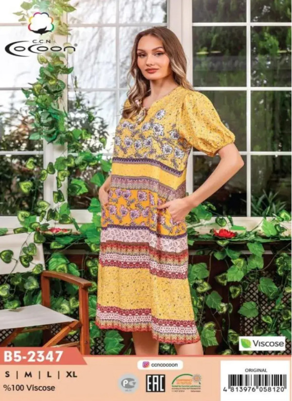 CCNB5-2347_ORI Viscose Dress (S+M+L+XL) — Turkish textile wholesale