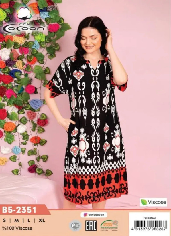CCNB5-2351_ORI Viscose Dress (S+M+L+XL) — direct Turkish factory supply
