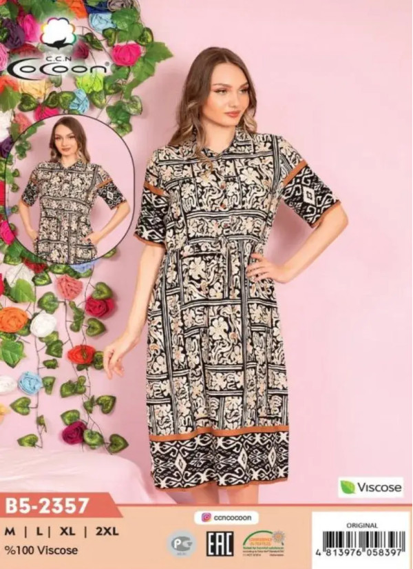 CCNB5-2357_ORI Viscose Dress (M+L+XL+2XL) — wholesale from Turkey