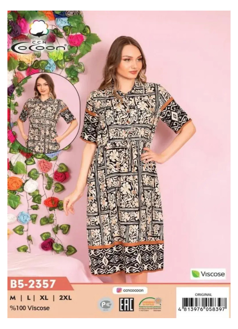 CCNB5-2357_ORI Viscose Dress (M+L+XL+2XL) — wholesale from Turkey