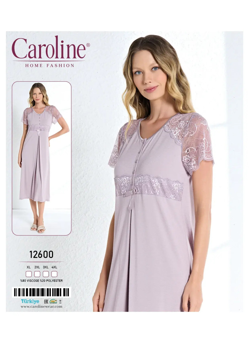 Caroline 12600 Оптом Турция Фабрика Ночная Сорочка Женская XL+2XL+3XL+4XL Caroline 12600 Купить Оптом с Турции