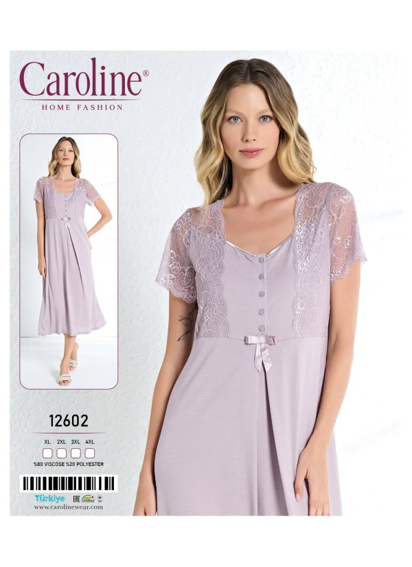 Caroline 12602 Nightdress (XL+2XL+3XL+4XL) — direct Turkish factory supply