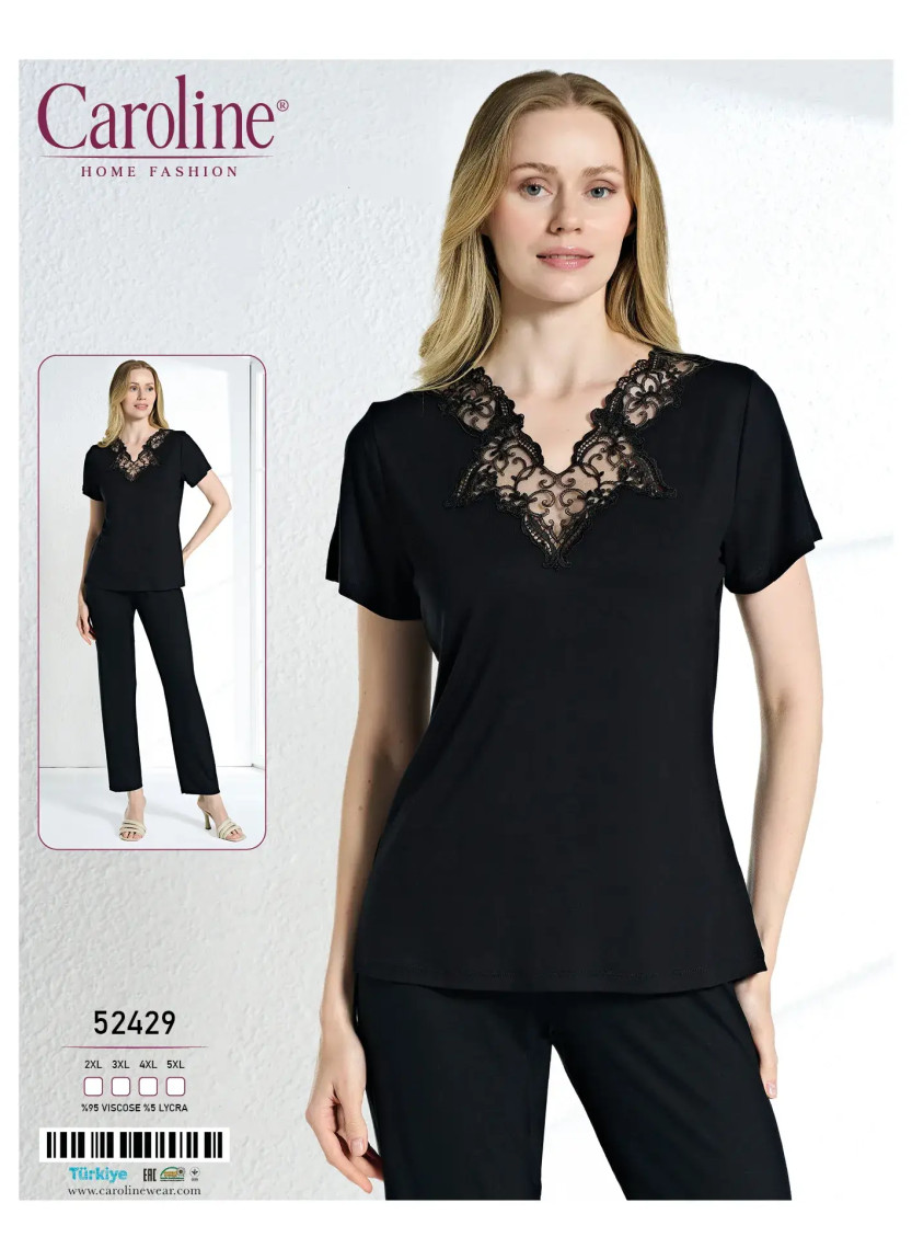 Caroline 52429 Women's Pajama Set (2XL+3XL+4XL+5XL) — Turkish textile wholesale