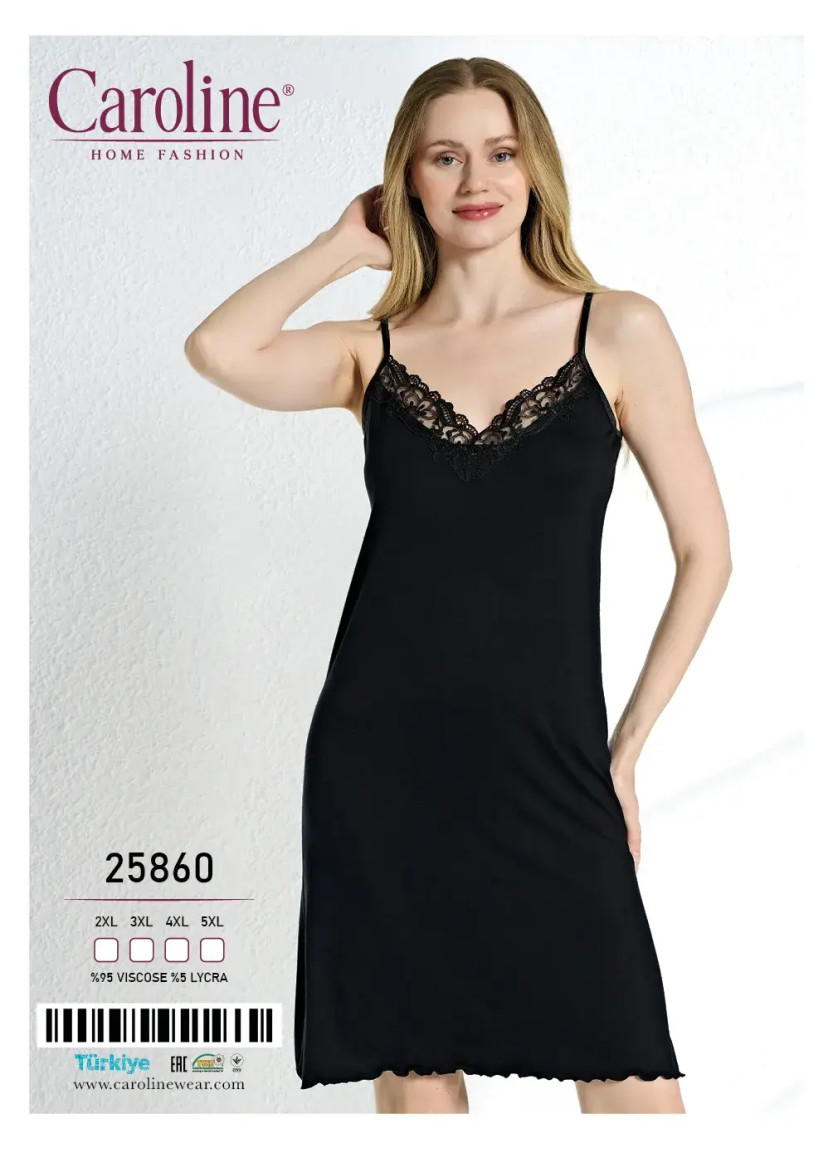Ночная Сорочка Женская 2XL+3XL+4XL+5XL Caroline 25860 — оптом для магазинов и бутиков