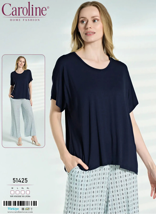 Caroline 51425 Women's Pajama Set (M+L+XL+XL) — direct Turkish factory supply