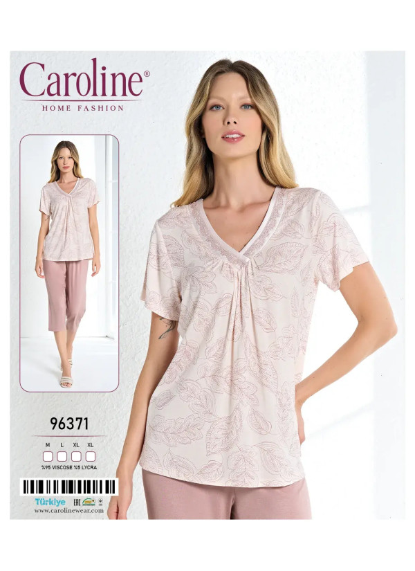 Caroline 96371 Оптом Турция Фабрика Женский Комплект с Капри M+L+XL+XL Caroline 96371 Купить Оптом с Турции