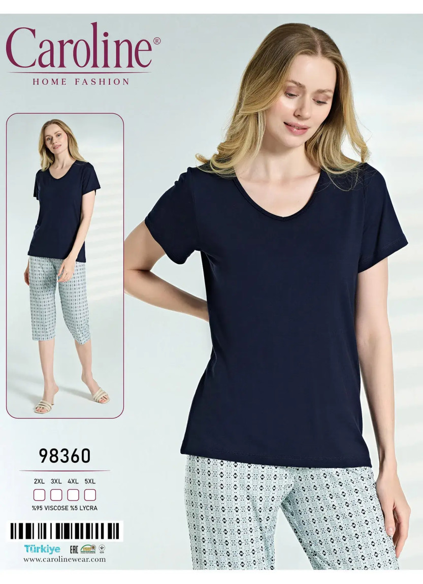Caroline 98360 Capri Homewear Set (2XL+3XL+4XL+5XL) — Turkish textile wholesale