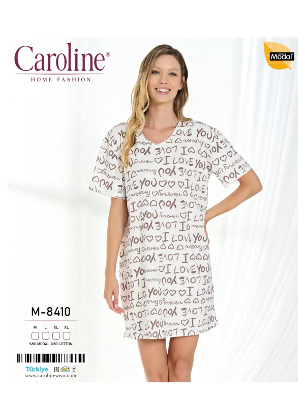 Caroline M-8410 Оптом Турция Фабрика Ночная Сорочка Женская M+L+XL+XL Caroline M-8410 Купить Оптом с Турции